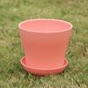 5 шт. Цветочный горшок, цветной, прочный, смоляной, цветочный горшок, глянцевый, для украшения дома и сада, с дренажными отверстиями в виде поддона