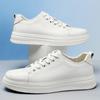 Модные весенние белые повседневные туфли на шнуровке из натуральной кожи для мужчин, высококачественные нескользящие кроссовки для скейтбординга, удобные универсальные молодежные кроссовки