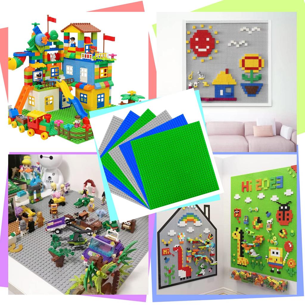 Фундаментная плита для блоков, базовая плита, фундаментная плита, совместимая с блоками Lego, набор из 6 штук, 3 цвета