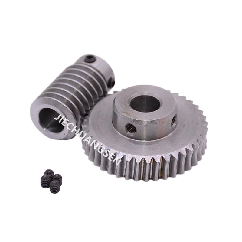 A Pair 1M Modulus Worm Gear Ratio 5/20/30/40/50/60 Teeth Turbine Worm 40CR Tunable Material Good Quality Precision