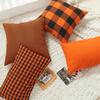New Halloween Pillow Polyester Cotton Orange Black Plaid Pillow Cover Home Sofa Cushion Cushion Cover
