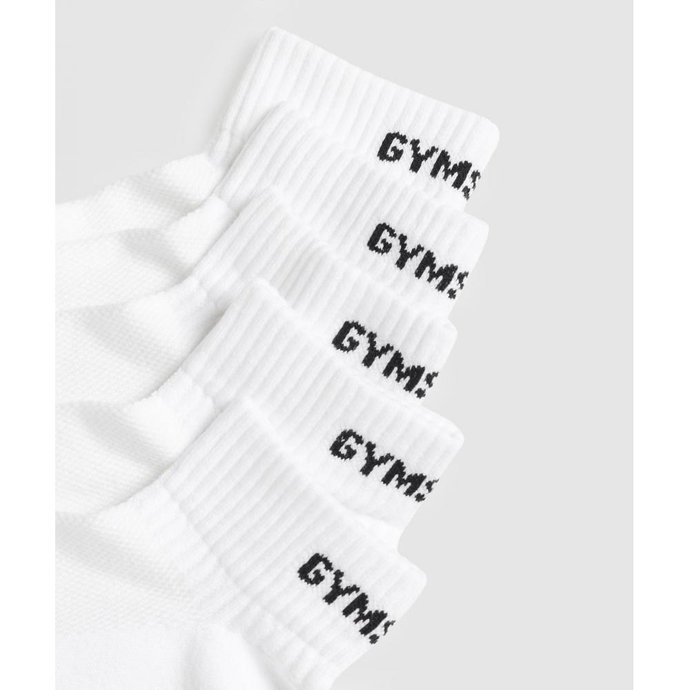 Gymshark Носки Quarter 5pk Белые I3a4g Wb57