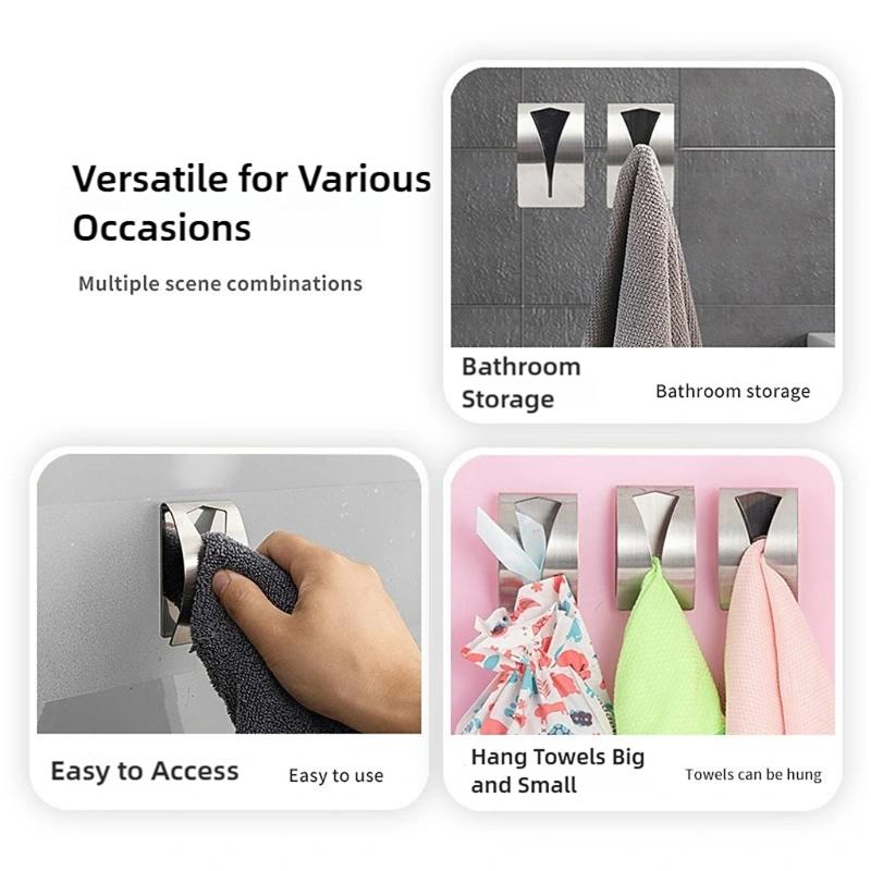 5Pcs Stainless Steel Towel Hook Simple Installation Strong Magnet Kitchen Towel Hanger for Small Spaces