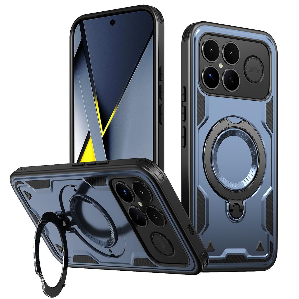 Бронированный противоударный чехол Fundas для Xiaomi Poco F8 Pro Ultra Redmi K90Pro Max 360° Вращающаяся магнитная подставка ТПУ Пластиковая крышка для телефона
