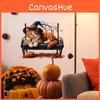 Halloween Witch Hat Cat Wall Sticker Pvc Decor For Living Room And Home Decor