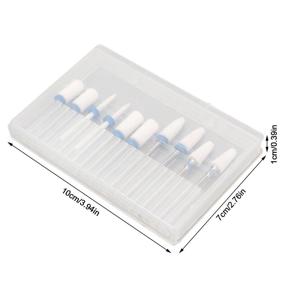 10pcs Ceramic Ceramic Nail Drill Bit Set Nail Surface Polishing And Shaping
