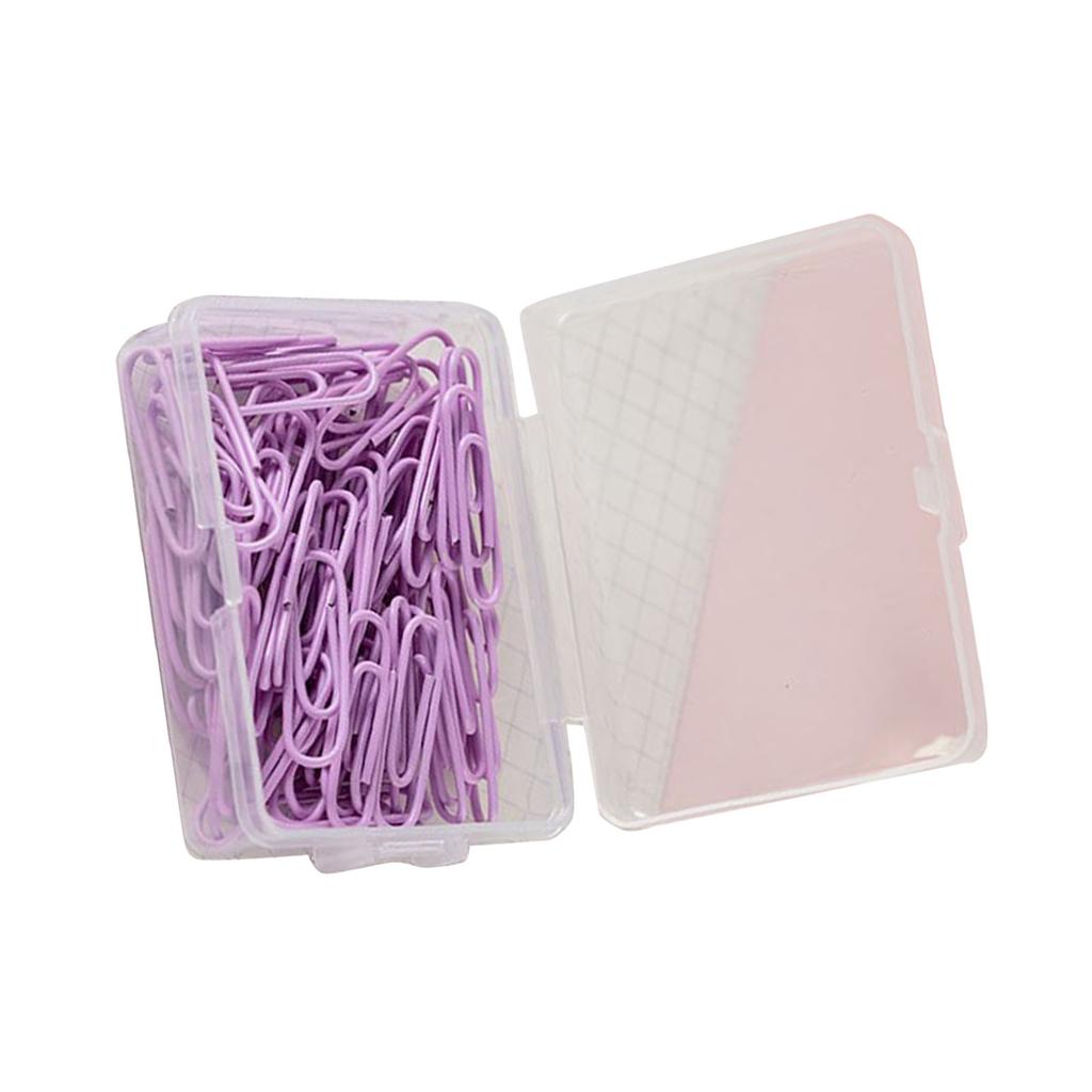 50pcs Paper Clips Small Cute Paper Clips Portable Office School Paper Clips for Scrapbook Decoration Violet