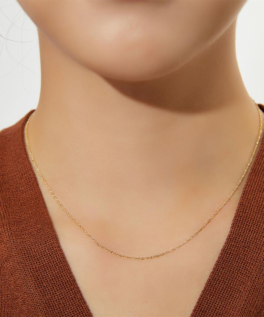Helene Jewelry 14K 18K Twist Hammered Chain Gold Necklace (Type B)