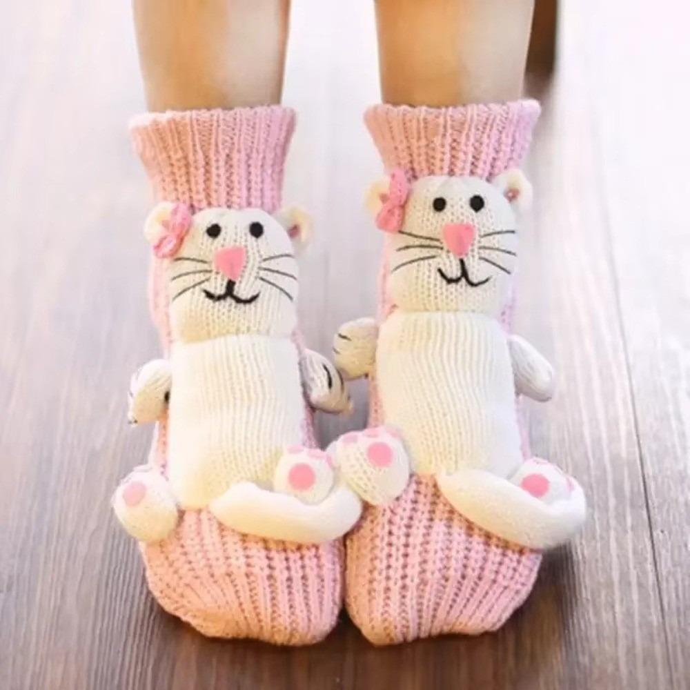 Hand Crocheted Animal Socks Thick Novelty Floor Socks New Funny Socks for Men & Women