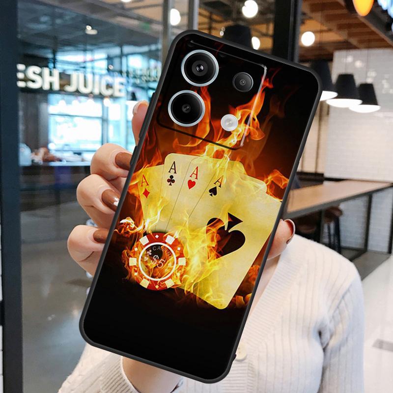 Пики Покер Игральные Карты Туз Художественный Чехол Для Xiaomi Redmi Note 13 Pro 10 11 12 14 15 Pro Plus Redmi 15C 14C 10C 12C 13C 15 Чехол