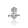 Titanium Zirconium Flat End Bar Ear & Lip Stud Piercing Jewelry