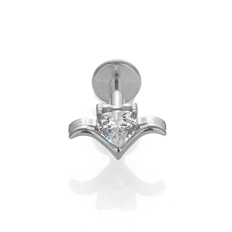 Titanium Zirconium Flat End Bar Ear & Lip Stud Piercing Jewelry