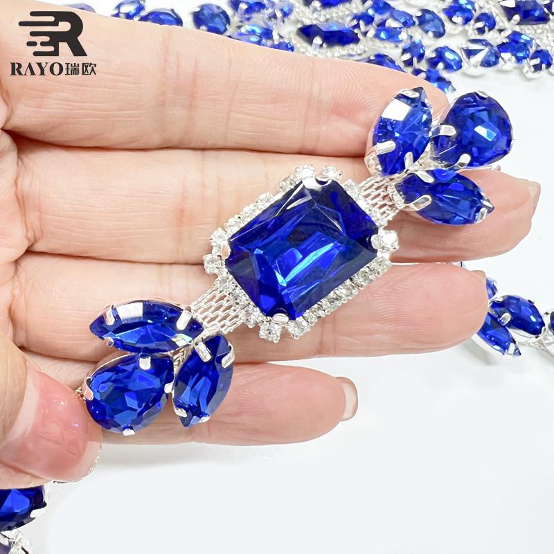 123-126Colorful Hot Sell Sew Crystal Chain Trimming Wedding Belt Rhinestones Applique Embroidery for Clothing Nail Art Bags Use