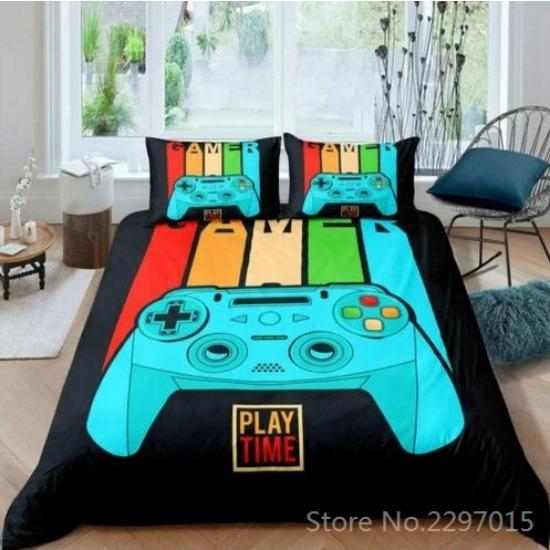 Fashion Black Family Game Gamepad 3d Bedding Set Adult Kids Gifts Pillowcase Duvet Cover Sets Bedroom Decor King Bed Linen Sets