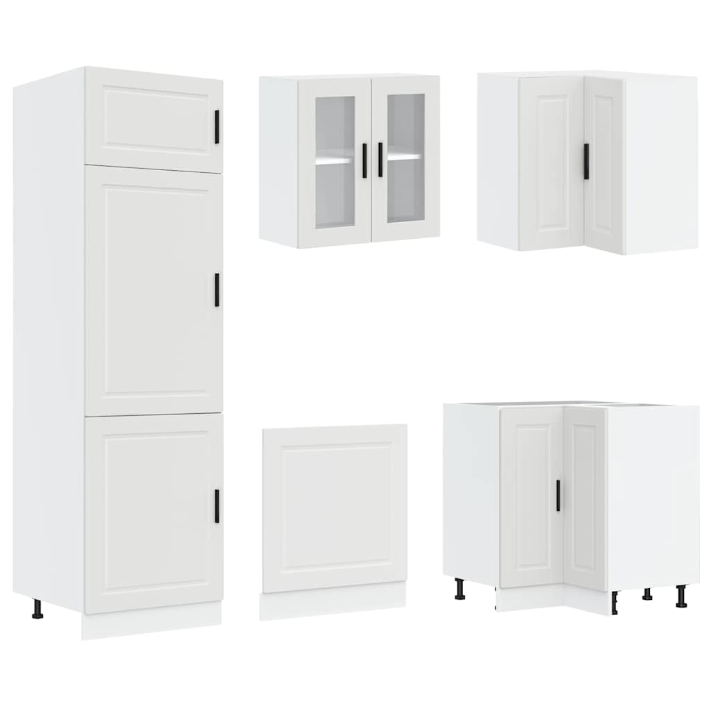 14 Piece Kitchen Cabinet Set Porto White Particleboard
