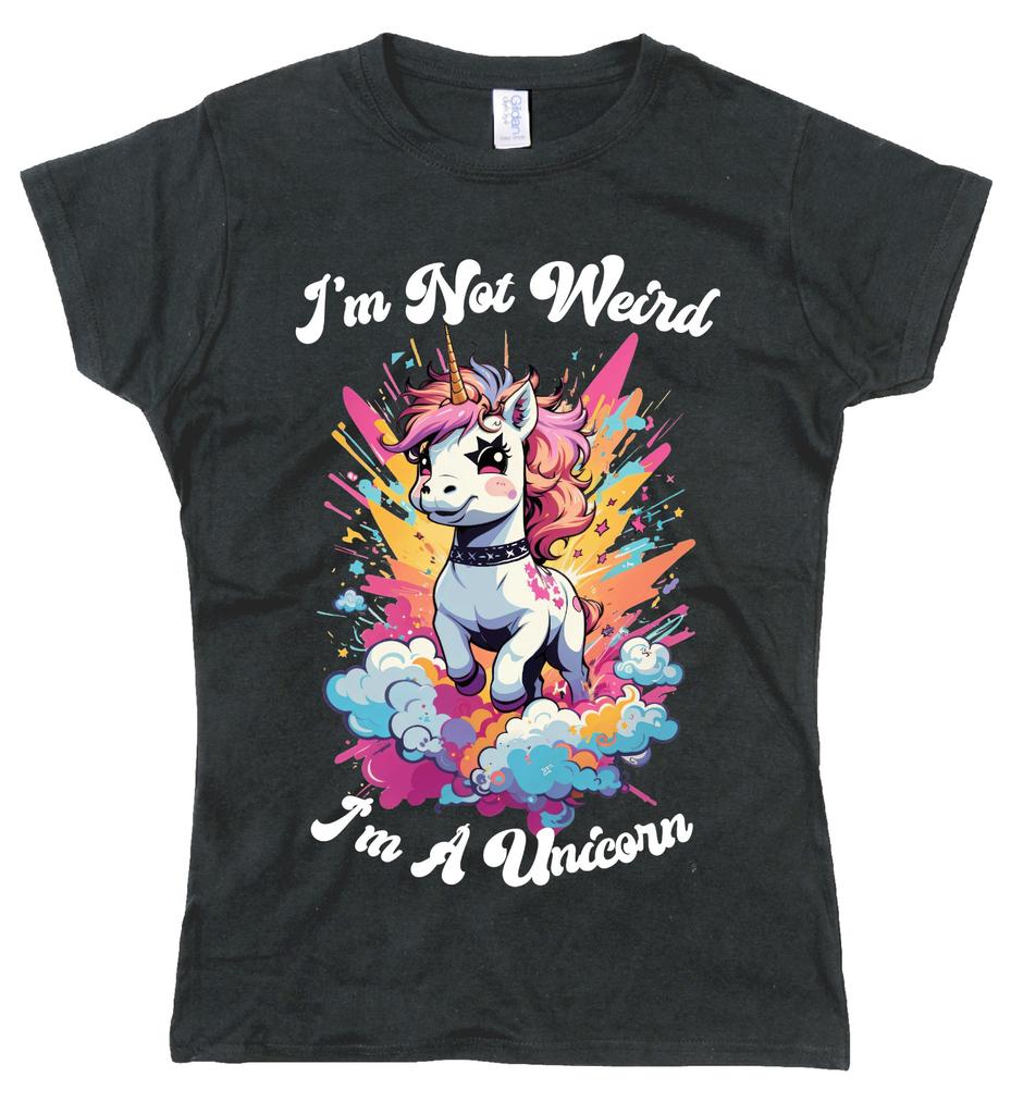 Unisexs Funny T Shirt Im Not Weird Im A Unicorn Female Fit Funny Cotton T Shirt