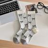Women Socks Ballet Style Lolita Kawaii Bowknot Sweet Girls Middle Tube Socks Japanese Fashion Knitted Cotton Elastic Long Socks