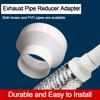 White Exhaust Pipe Reducer Adapter Portable Ducting Connector Ventilating Pipe Connector