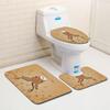 Рождественский коврик для ванной, туалетный трехпредметный набор