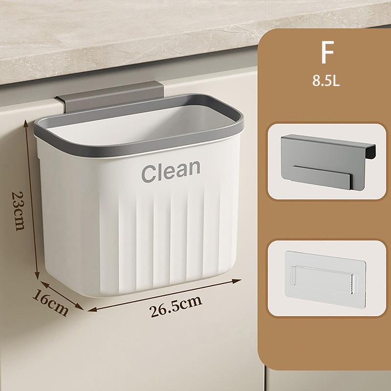 Kitchen Trash Can Wall Mounted Hanging Trash Bin With Lid Garbage Can For Cabinet Under Sink Waste Garbage Compost Bin 8.5/12L