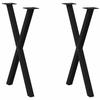VidaXL Dining Table Legs In X-Shape, 2 Pieces, Black, 50 X (72-73) Cm, Steel 4012908