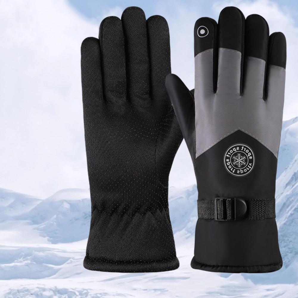 Полиэстеровые плюшевые сенсорные снежные перчатки, нескользящие перчатки для верховой езды, прочные лыжные перчатки, для улицы