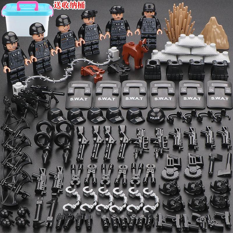 Compatible with Ghost SWAT Miniature Police Military Special Forces Boy Assembled Building Block Small