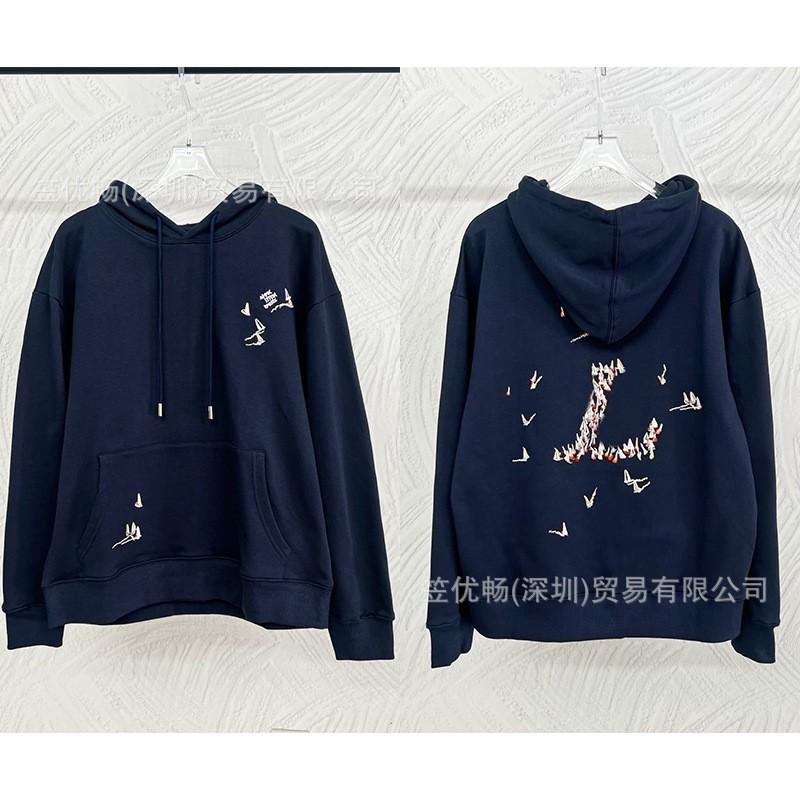 Unisex Cotton Hoodie With Embroidered Letter Sailboat Design Loose Fit Casual Sweatshirt Daily Wear
