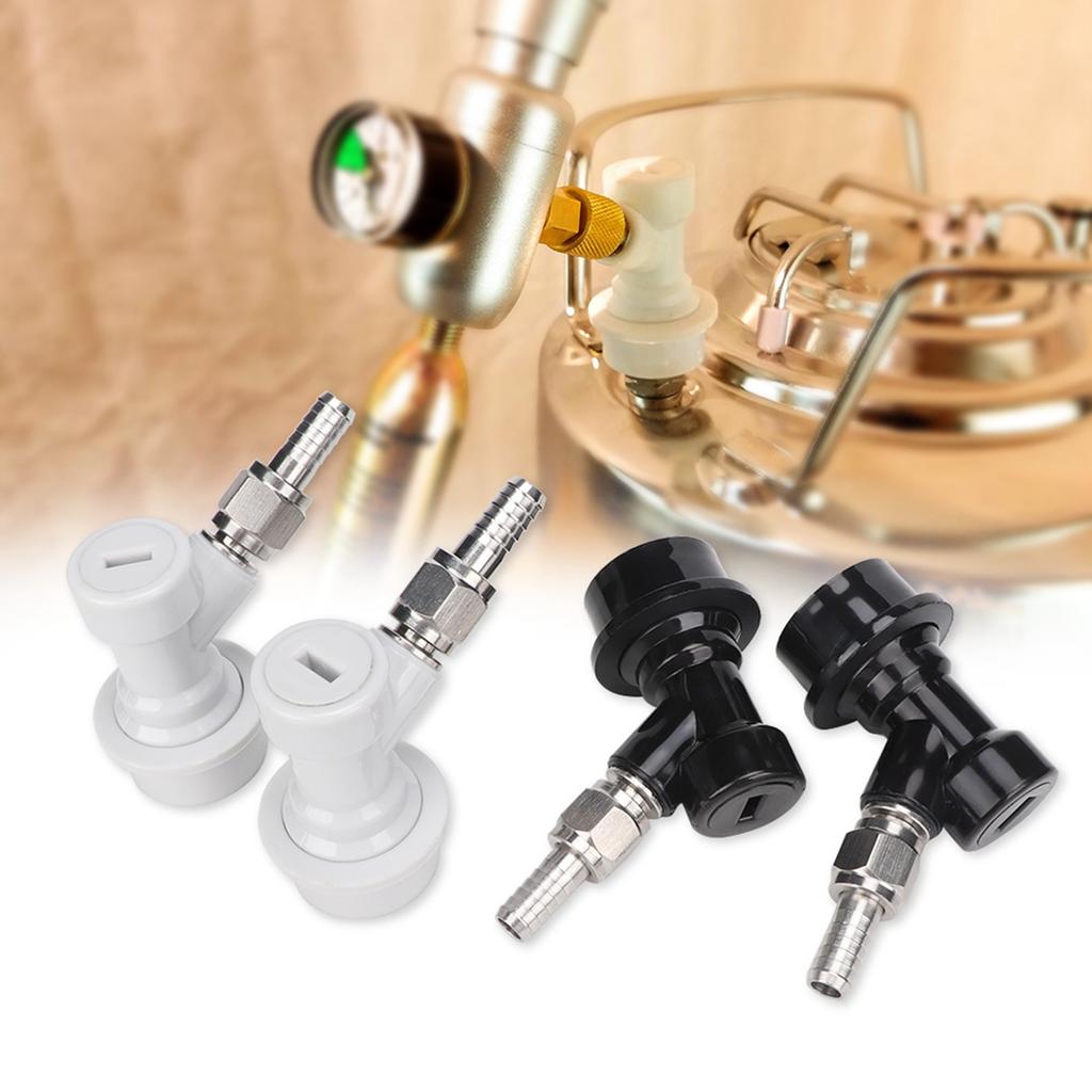 4PCS Threaded Ball Lock Keg Fittings Plastic Connector with Adapter Clamp