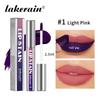 Lakerain 3-Color Silver Tube Peel-Off Velvet Matte Lip Gloss - Easy to Apply, Vibrant Colors.