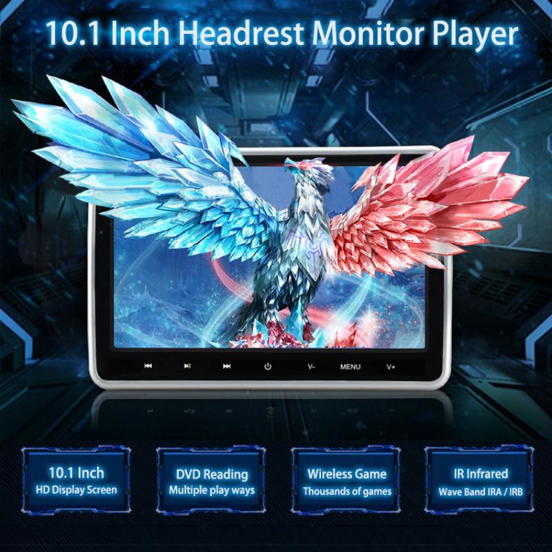 10,1-дюймовый монитор в подголовнике автомобиля, DVD-видеоплеер