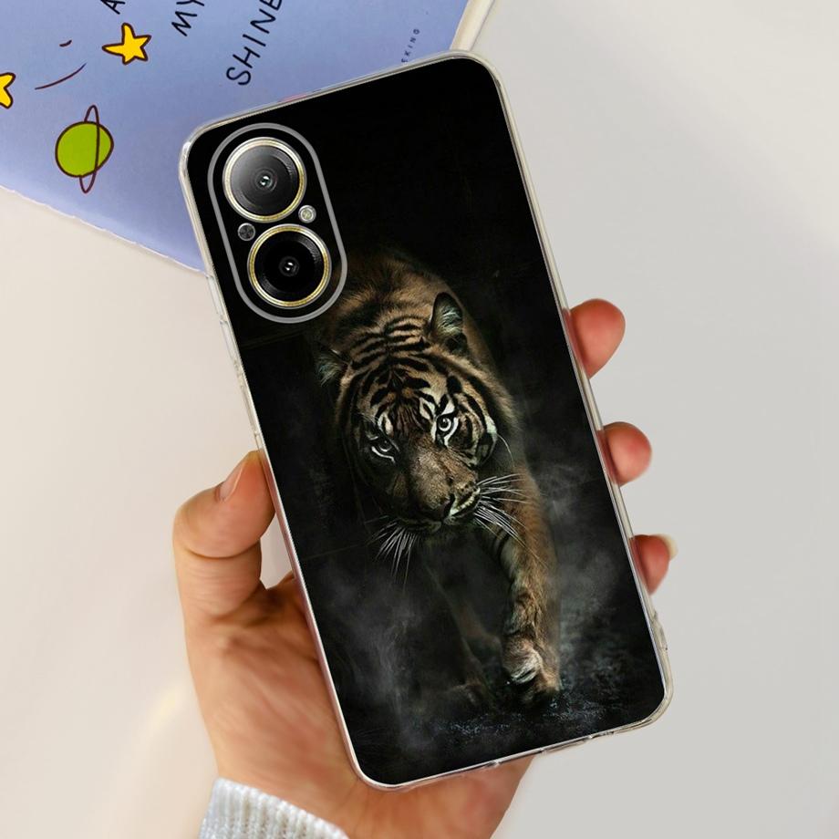 Мягкий ТПУ Бампер Чехлы Для Realme C67 4G RMX3890 Задняя Крышка Тонкий Прозрачный Силиконовый Чехол Для Телефона Женская Мода Рисунок Funda C 67 4G