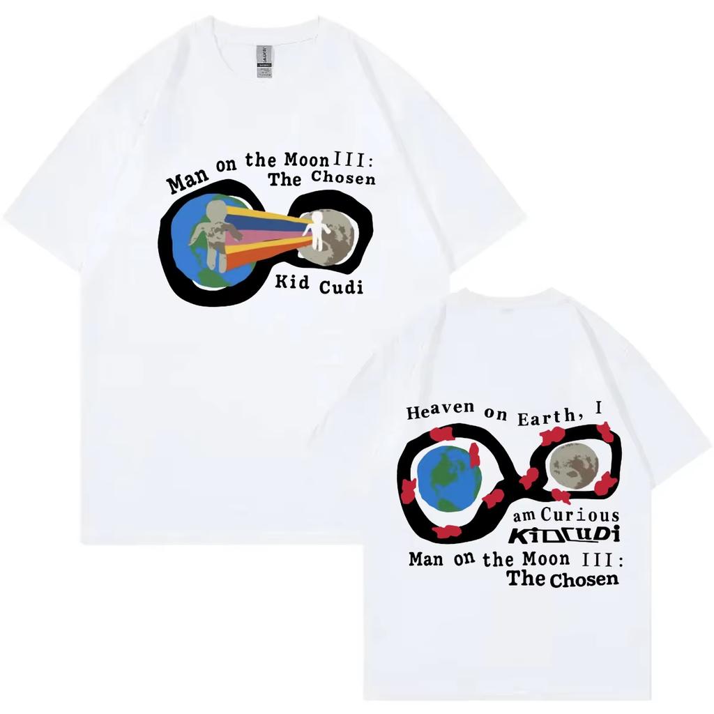 Rapper Kid Cudi Album Man on The Moon III The Chosen Graphic T Shirts Men Women Fashion Hip Hop T-shirt Casual Comfy Loose Tees