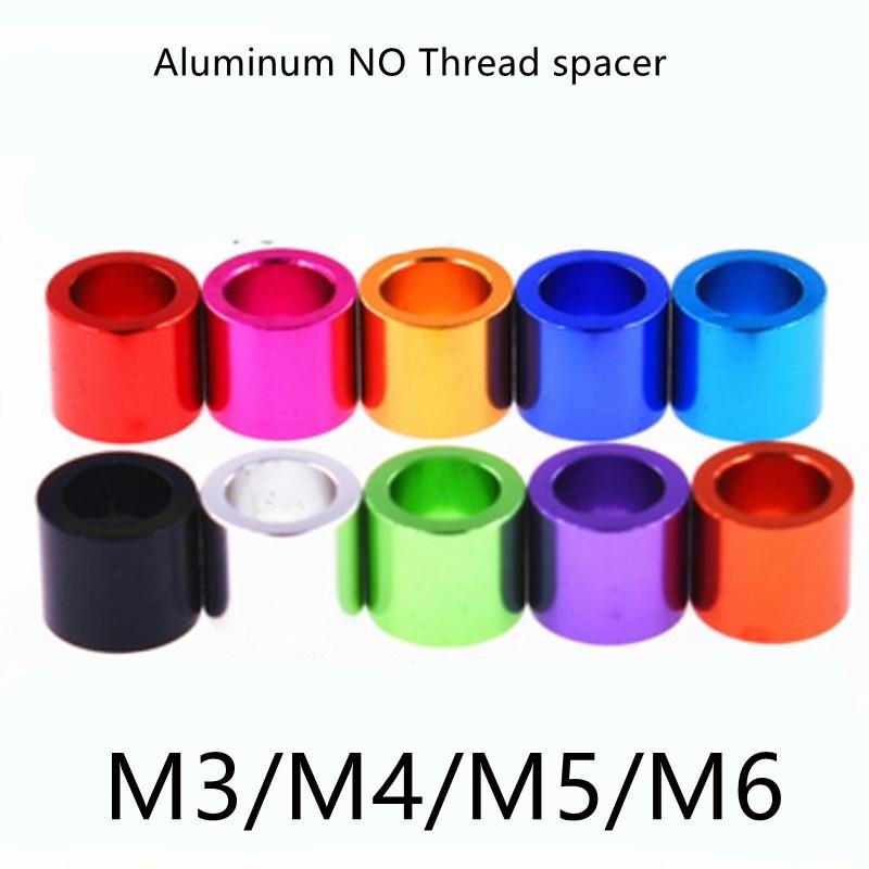 10pcs M3 m4 m5 m6*2/3/4/5/6/8/10 colourful aluminum washer Bushing gasket Spacer sleeve Non-thread standoffs For RC Model Parts