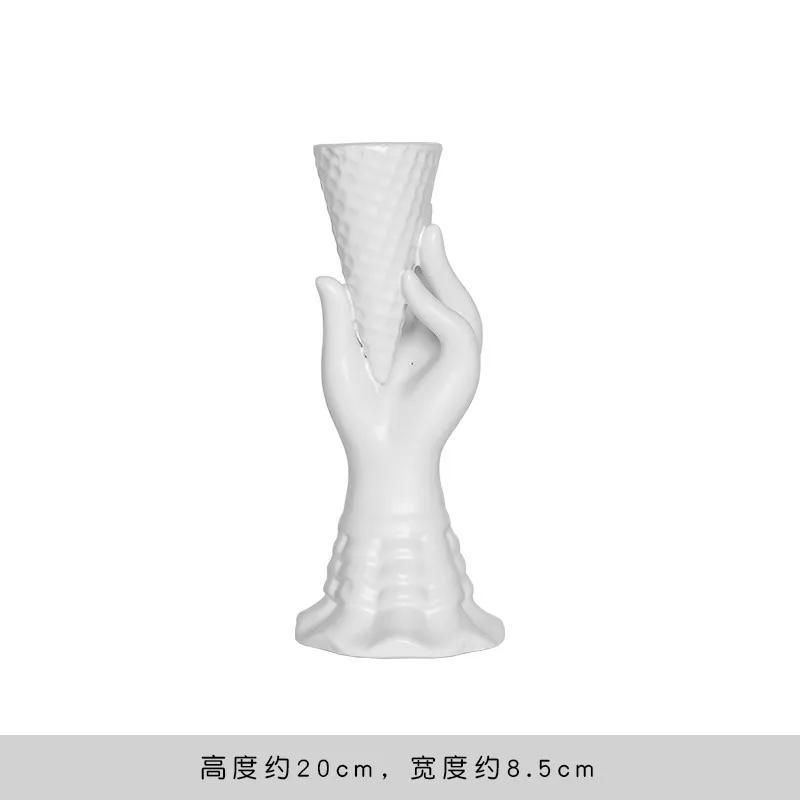 Керамическая ваза Creative Face Floreros Decorativos Moderno Vase Decoration Home Living Room White Flower Vase