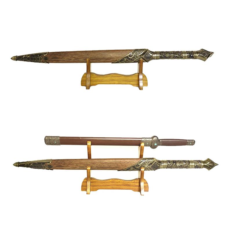 Подставка для демонстрации меча из цельного дерева, держатель для катаны, самурайского меча, ножа танто, косплей-меча, волшебной палочки, кронштейн для хранения