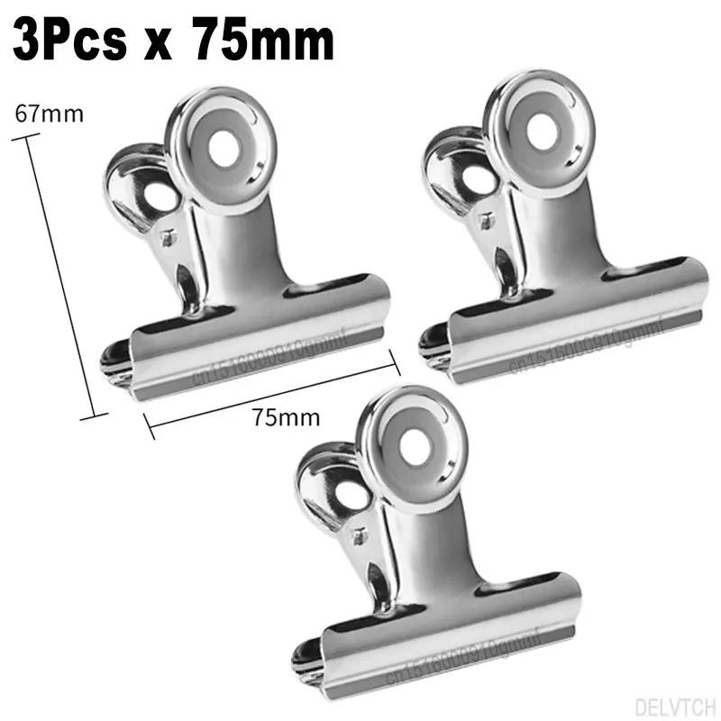 3/5Pcs Large Size Stainless Steel Clips Metal Spring Grip Clips Ticket Paper Clamps Office File Document Binder Clip Stationery