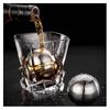 Ecentaur Reusable Stainless Steel Ice Cube Metal Whiskey Stone Balls for Drinks Set of 2 5.5cm