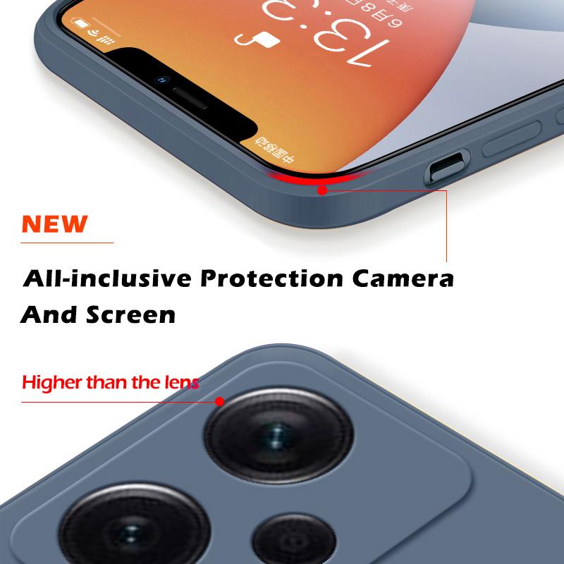 Для Redmi Note 12 Pro Чехол Квадратный жидкий силиконовый чехол для телефона Xiaomi Redmi Note 12 Pro Plus Note12Pro 4G Note12 Pro Мягкий чехол
