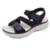 Summer 2025 New Leather Sandals For Women In Women's Sports Style Wedge Lightweight Velcro Large-Size Slippers For Women Casual