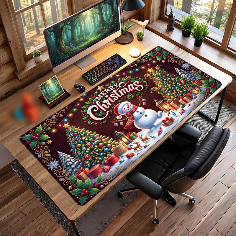 Christmas Printed Mouse Pad Non Slip Desk Mat For Office Gaming Home Use Holiday Gift