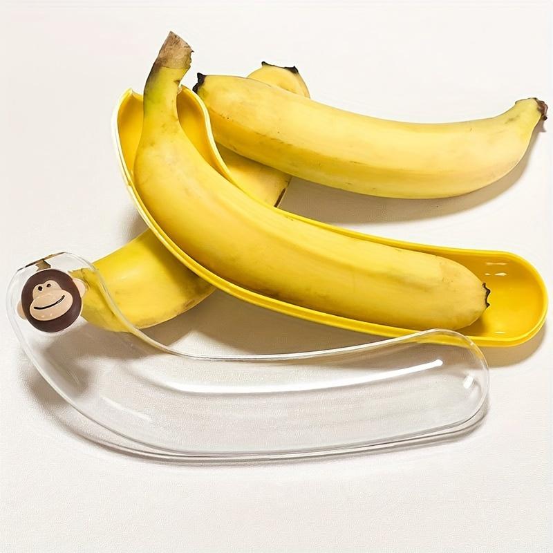 Контейнер для бананов - Прямоугольный пластиковый контейнер с откидной крышкой, Многоразовый и моющийся, Хранение и защита фруктов для пикников, улицы и путешествий