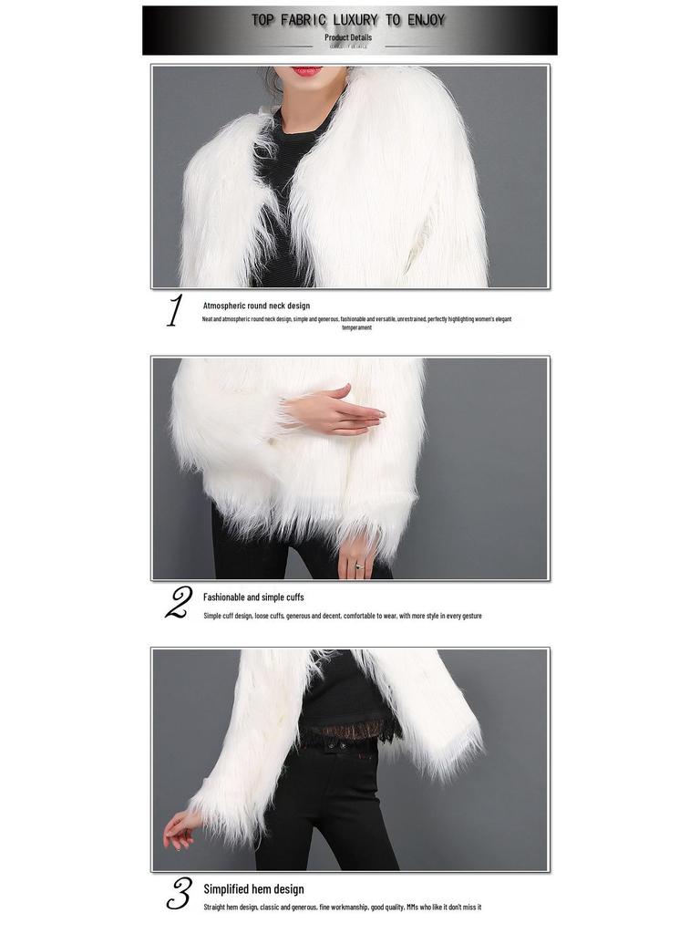 Women's Faux Fur Short Coat - Washable Wool, European & American Style