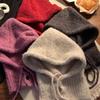 Solid Color Knitted Pullover Hat Plush Windproof Cap Korean Women Winter Balaclava  Outdoor