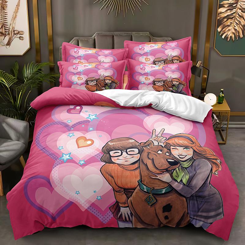 Пододеяльник Scooby Doo Dog Домашний текстиль Постельное белье Набор из трех предметов, Комплект Наволочка