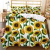 Пододеяльник с подсолнухами, девчачий желтый цветочный принт, двойной пододеяльник, женские цветочные цветы, комплект постельного белья из полиэстера размера King Size