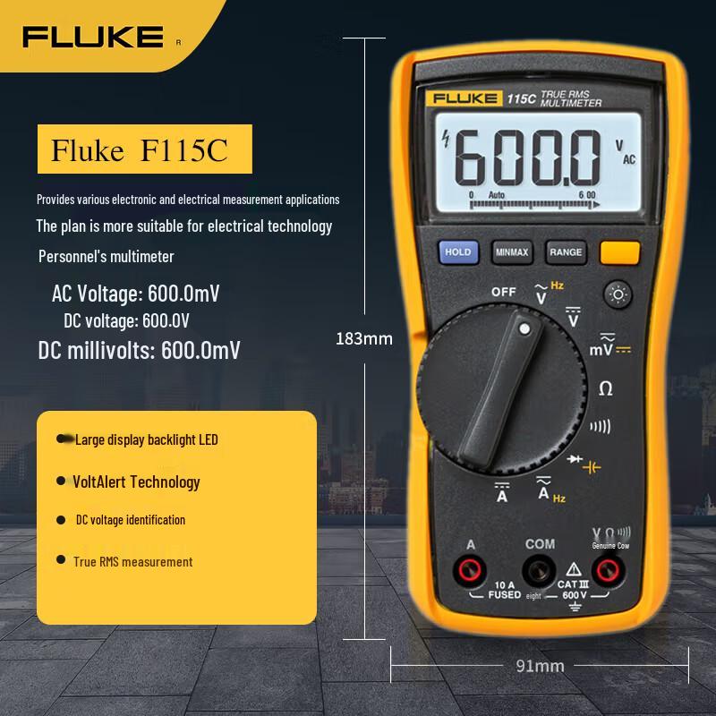 Fluke 115C True RMS Digital Multimeter (CN version)