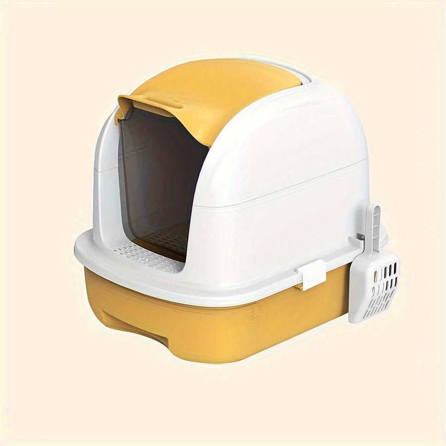 Полностью закрытый ящик для кошачьего туалета с откидной дверцей, ящик для кошачьего туалета с защитой от брызг и пластиковой лопаткой, кошачий туалет с защитой от запаха для домашних кошек
