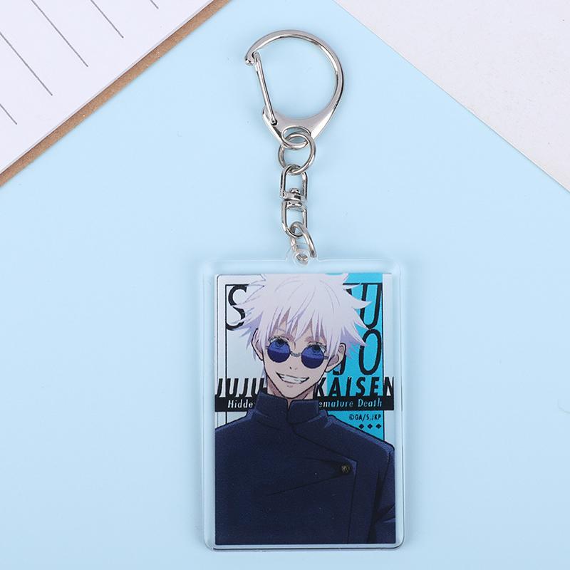 Jujutsu Kaisen Anime Figures Gojo Satoru Geto Suguru Cosplay Acrylic Key Chains Fushiguro Toji Character Keyring Decor Pendant