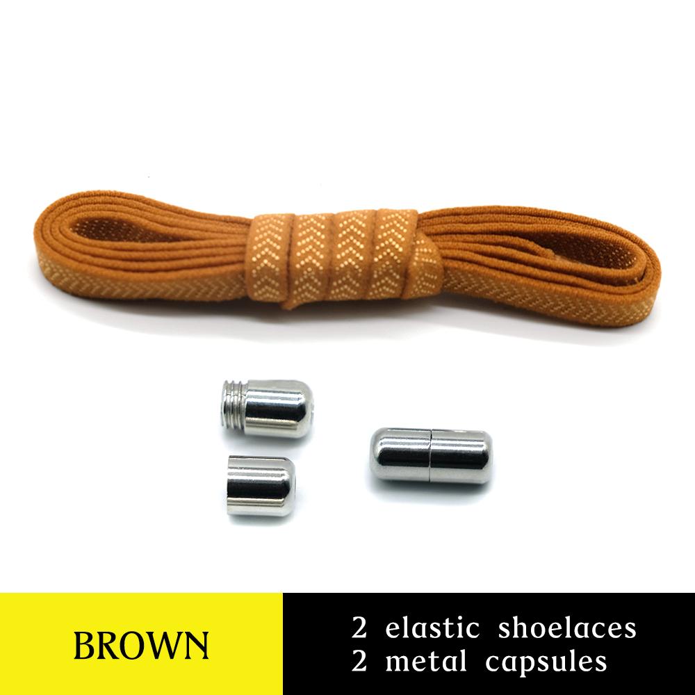 Elastic No Tie Shoelaces Flat Laces with Metal Lock for Sneakers Easy To Wear for Kids and Adults